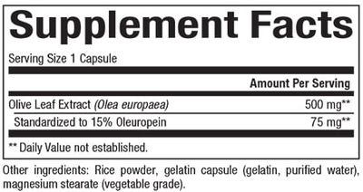 Natural Factors - Olive Leaf 500 mg 15% Oleuropein - 90 Veg Capsules