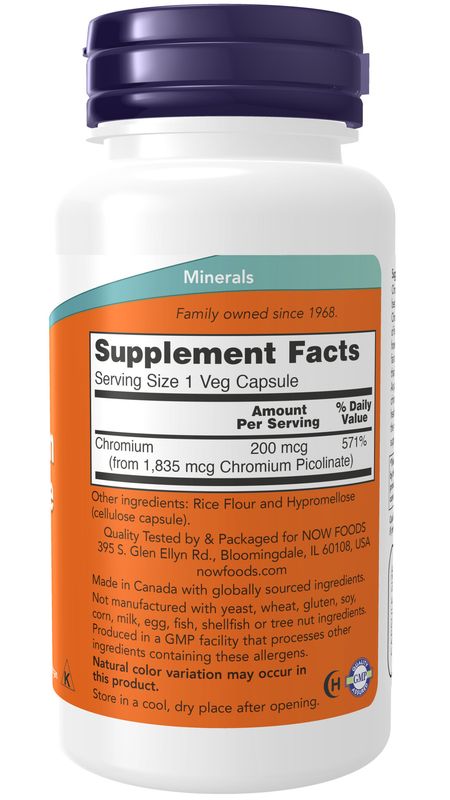 Now - Chromium Picolinate 200 mcg - 100 Capsules