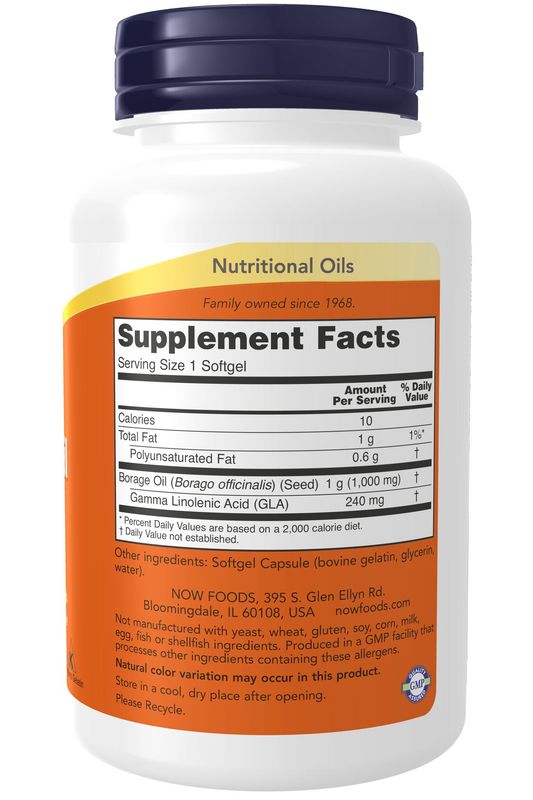 Now - Borage Oil 1000 mg - 60 Softgels