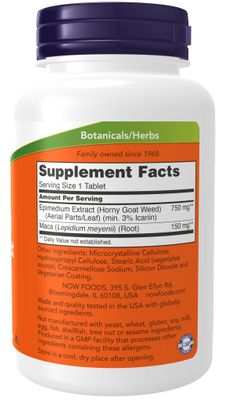 Now - Horny Goat Weed 750mg - 90 Tablets