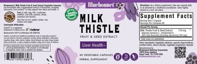 Bluebonnet - Milk Thistle Fruit &amp; Seed Extract - 60 Veg Capsules