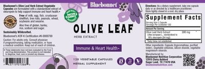 Bluebonnet - Olive Leaf Herb Extract - 120 Veg Capsules