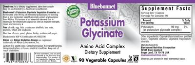 Bluebonnet - Potassium Glycinate 99 mg - 90 Veg Capsules