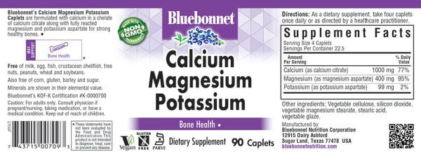 Bluebonnet - Calcium Magnesium Plus Potassium - 90 Capsules
