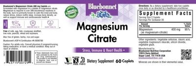 Bluebonnet - Magnesium Citrate Chelated - 60 Capsules