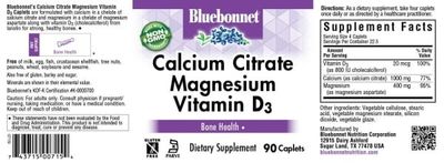 Bluebonnet - Calcium Citrate Magnesium Plus Vitamin D3 - 90 Capsules