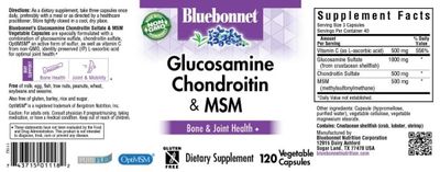 Bluebonnet - Glucosamine Chondroitin MSM - 120 Capsules