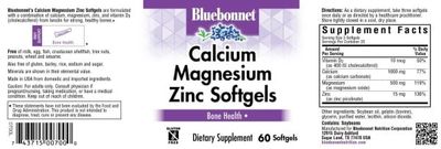 Bluebonnet - Calcium Magnesium Zinc - 60 Softgels