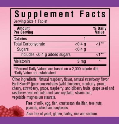Bluebonnet - Earthsweet Chewables Melatonin 3 mg Raspberry - 60 Chewables