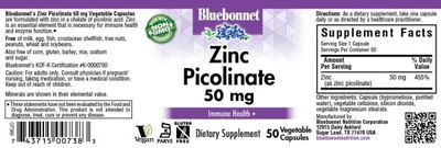 Bluebonnet - Zinc Picolinate 50 mg - 50 Veg Capsules