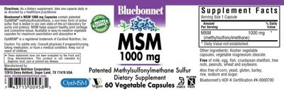 Bluebonnet - MSM 1000 mg - 60 Veg Capsules