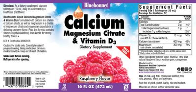 Bluebonnet - Raspberry Calcium Magnesium Liq - 16 oz