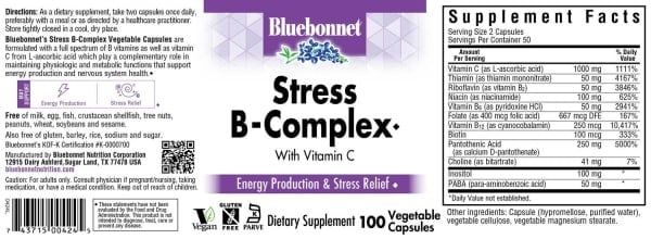 Bluebonnet - Stress B-Complex - 100 Veg Capsules