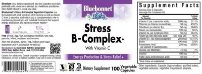 Bluebonnet - Stress B-Complex - 100 Veg Capsules