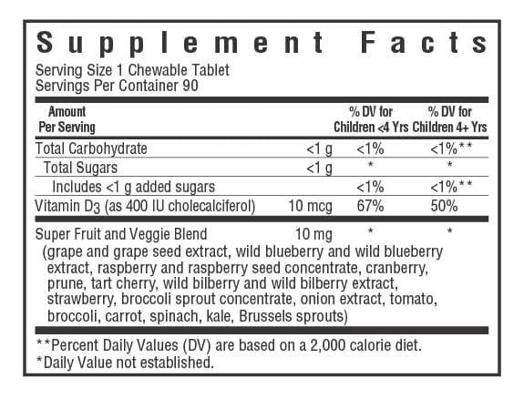 Bluebonnet - Super Earth Rainforest Animalz Vitamin D3 Natural Mixed Berry 400 IU - 90 Tablets