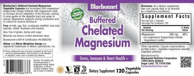 Bluebonnet - Buffered Chelated Magnesium 200 mg - 120 Veg Capsules
