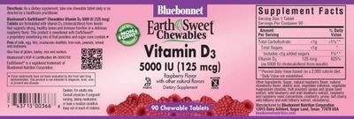 Bluebonnet - Vitamin D3 5000 IU - 90 Chewables