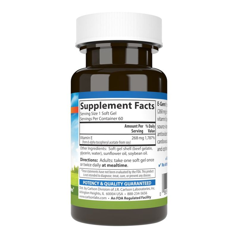 Carlson - E Gems 400 IU - 60 Softgels