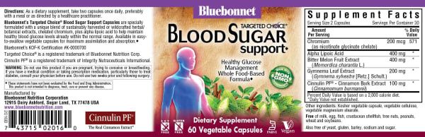 Bluebonnet - Blood Sugar Support - 60 Capsules
