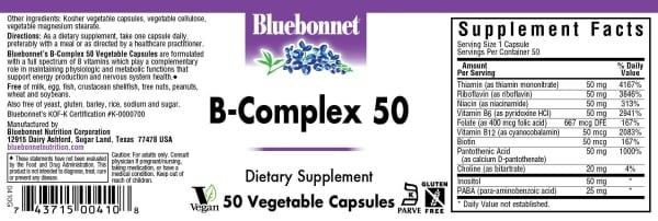 Bluebonnet - B Complex 50 - 50 Veg Capsules