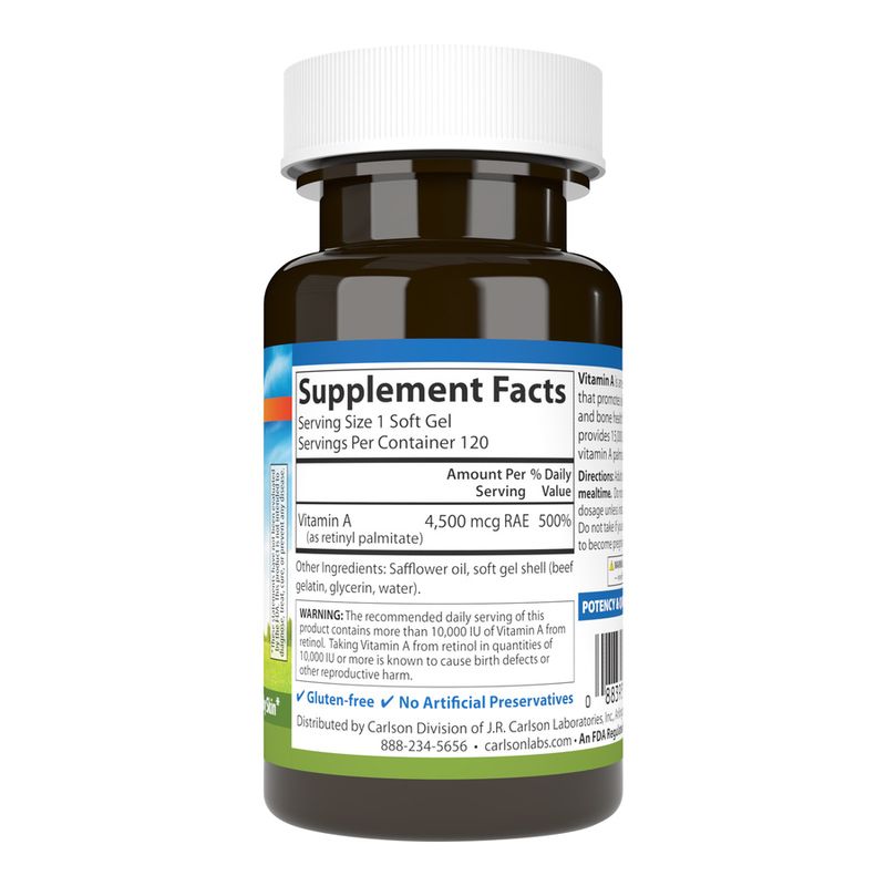 Carlson - Vitamin A 15,000 IU Palmitate - 120 Softgels