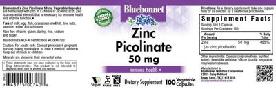 Bluebonnet - Zinc Picolinate 50 mg - 100 Veg Capsules