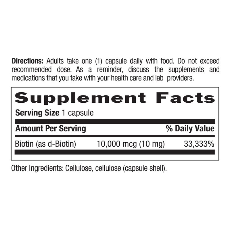 Country Life - Biotin 10 mg - 60 Veg Capsules