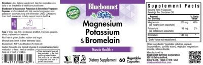 Bluebonnet - Magnesium Potassium Plus Bromelain - 60 Veg Capsules
