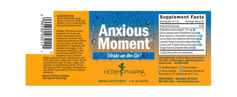 Herb Pharm - Relaxing Moment Herbal Spray - 1 oz