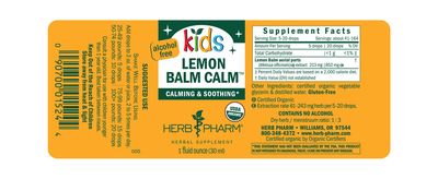 Herb Pharm - Kids Lemon Balm Calm - 1 oz
