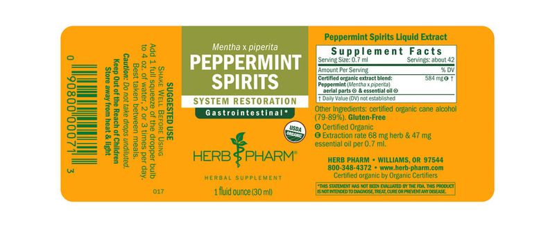 Herb Pharm - Peppermint Spirits - 1 oz