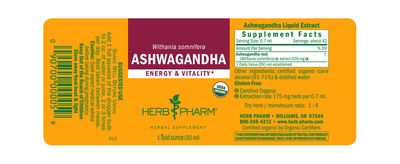 Herb Pharm - Ashwagandha Whole Root - 1 oz