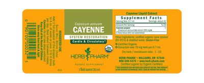 Herb Pharm - Cayenne Extract - 1 oz