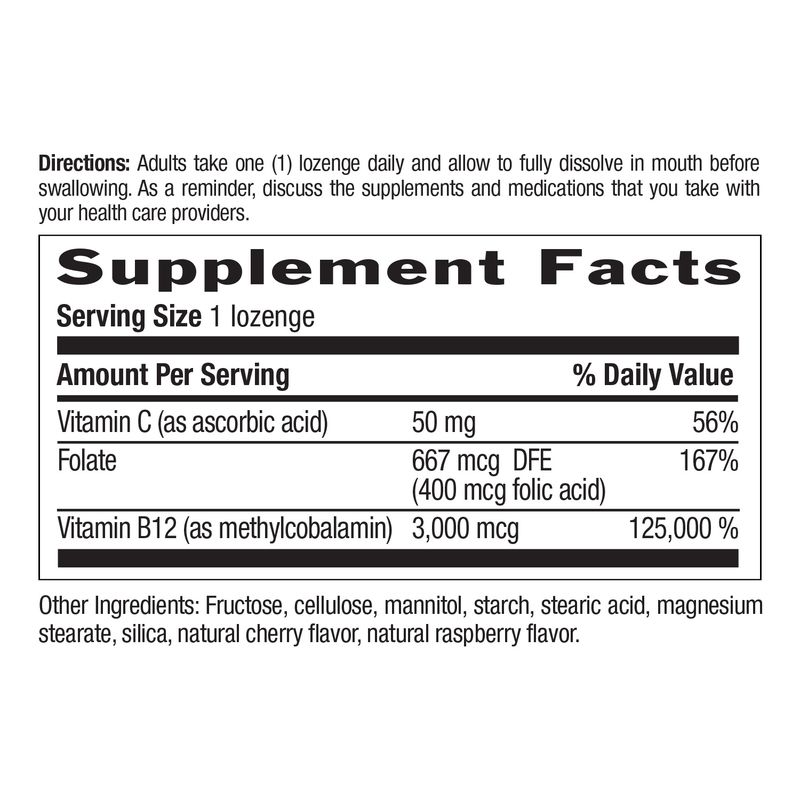 Country Life - Methyl B-12 Sublingual Berry 3000 mcg - 50 Lozenges