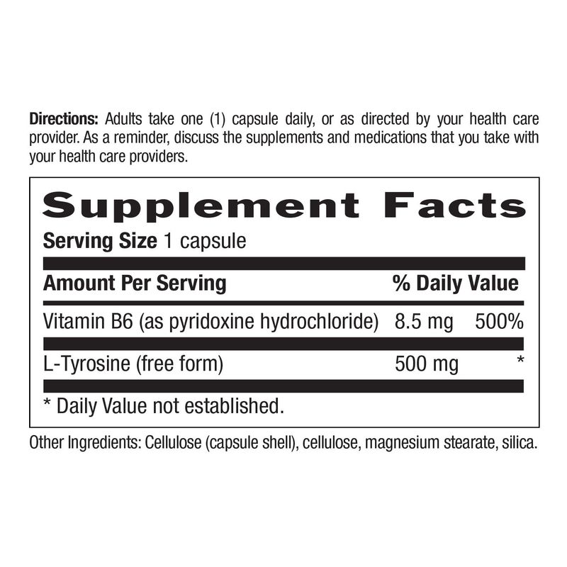 Country Life - L Tyrosine Caps 500 mg - 100 Veg Capsules