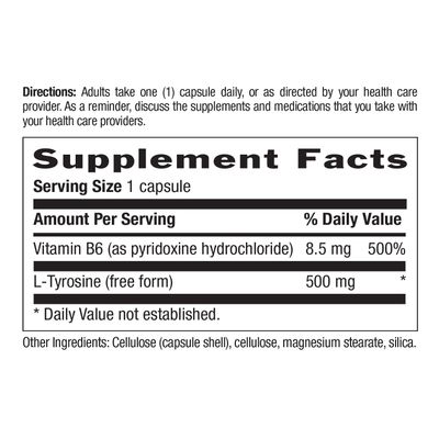 Country Life - L Tyrosine Caps 500 mg - 100 Veg Capsules