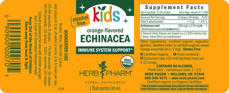 Herb Pharm - Kids Echinacea Orange AF - 1 oz