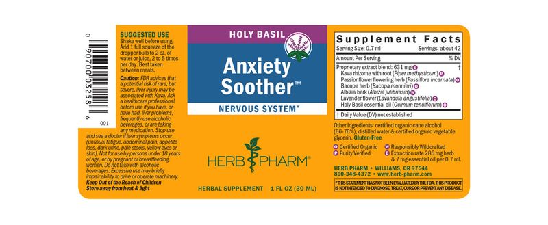 Herb Pharm - Mind Soother Holy Basil - 1 oz