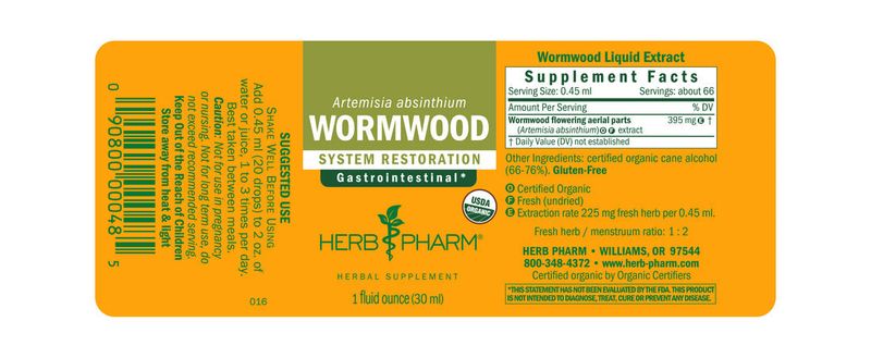Herb Pharm - Wormwood System Restoration - 1 oz