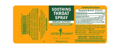 Herb Pharm - Soothing Throat Spray Immune Support - 1 oz