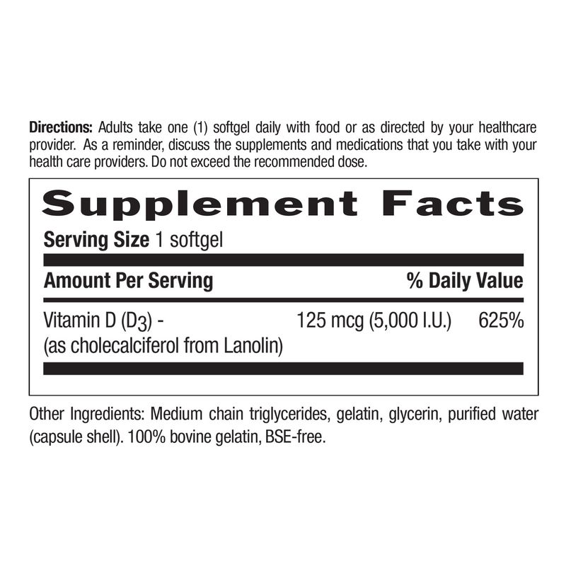 Country Life - Vitamin D3 5000 IU - 60 Softgels
