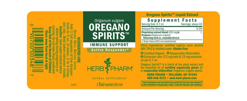 Herb Pharm - Oregano Spirits - 1 oz