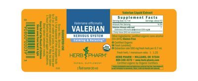 Herb Pharm - Valerian Extract - 1 oz