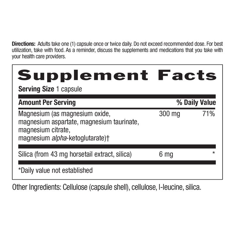 Country Life - Magnesium Caps With Silica 300 mg - 60 Veg Capsules