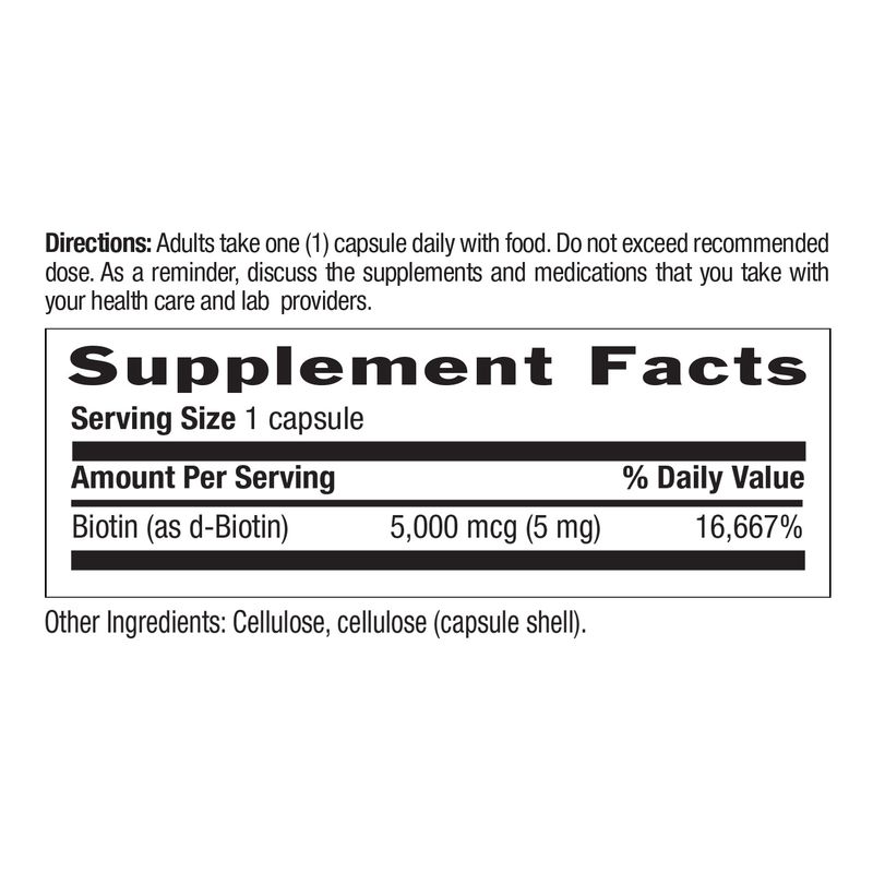 Country Life - Biotin High Potency Gluten Free 5 mg - 60 Veg Capsules