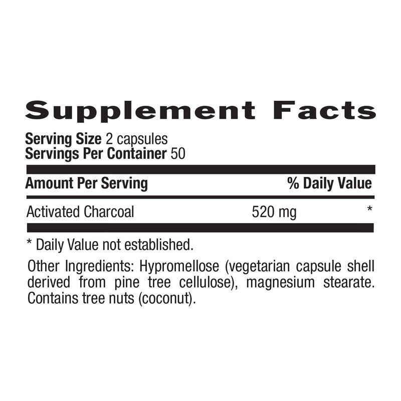 Country Life - Natural Activated Charcoal 260 mg - 100 Capsules