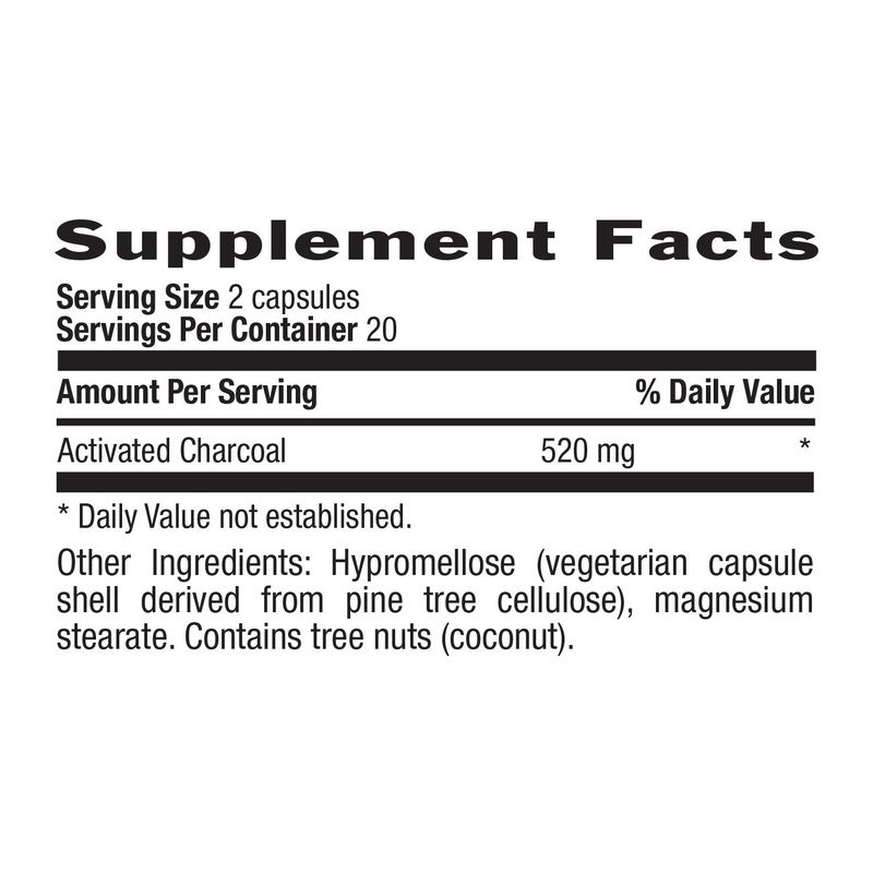 Country Life - Natural Activated Charcoal 260 mg - 40 Capsules