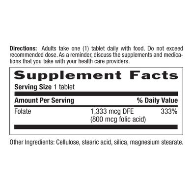 Country Life - Folic Acid 800 mcg - 100 Tablets