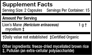 Host Defense - Lions Mane - 30 Veg Capsules