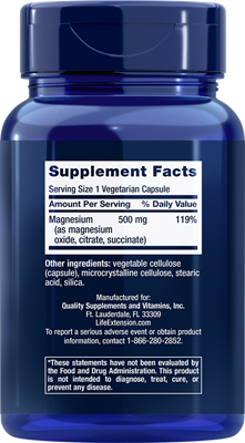 Life Extension - Magnesium Caps 500 mg - 100 Veg Capsules